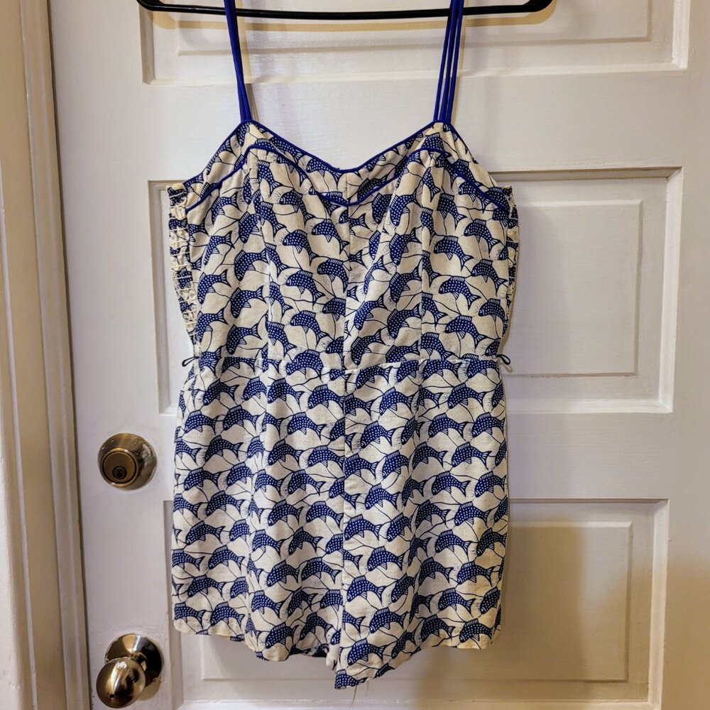 Vintage Elizabeth Stewart Blue Fish Swimsuit